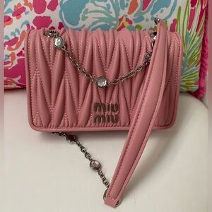 Miu Miu** Pink Crossbody Bag with Chain Strap